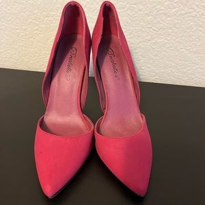 Hot pink high heels